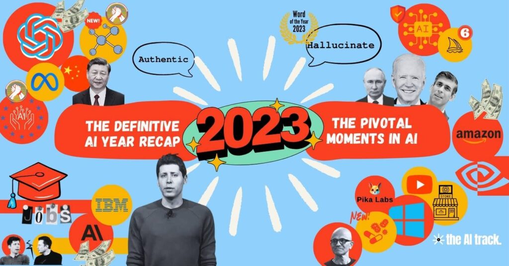 2023 AI Recap - Image Credit - Wikimedia, Canva, The AI Track