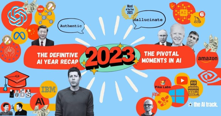 2023 AI Recap - Image Credit - Wikimedia, Canva, The AI Track