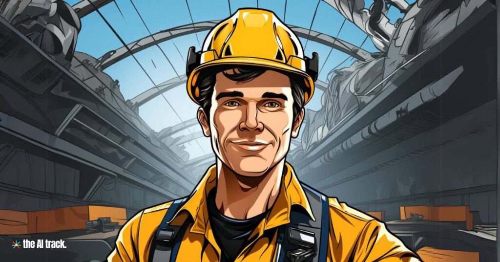 AI in Work - Worker - Image generated by Midjourney for The AI Track