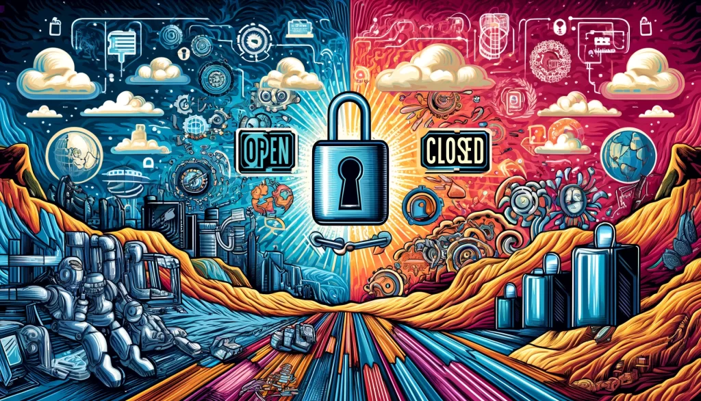 Open vs Closed AI Models - Image generated by AI for The AI Track