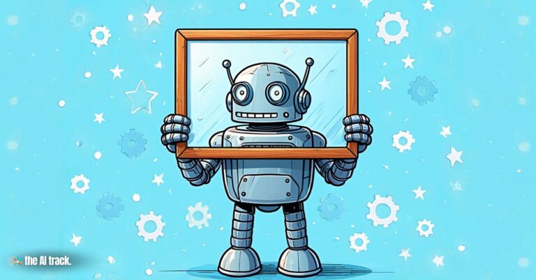 Robot holding a mirror -DeepSeek-GRM Self-Improving model- Credit - Reve, The AI Track