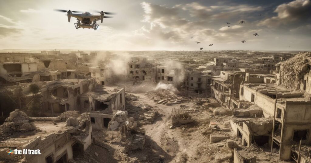 War Drones - Image generated by Midjourney as part of The AI Track's creative content