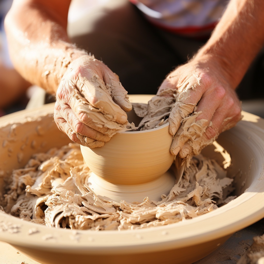 Cinematography -Close-Ups - potter s hands shaping clay 1 -Photo Generated by Midjourney for The AI Track