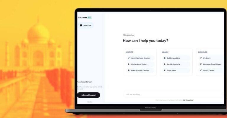 Krutrim AI Desktop Interface (India)