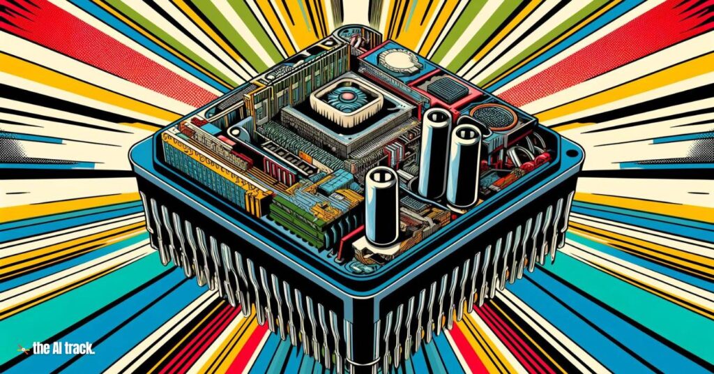 A cutaway view of an AI accelerator chip-Photo Generated by Midjourney for The AI Track