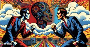 AI War - Two Executives - Image generated by AI for The AI Track
