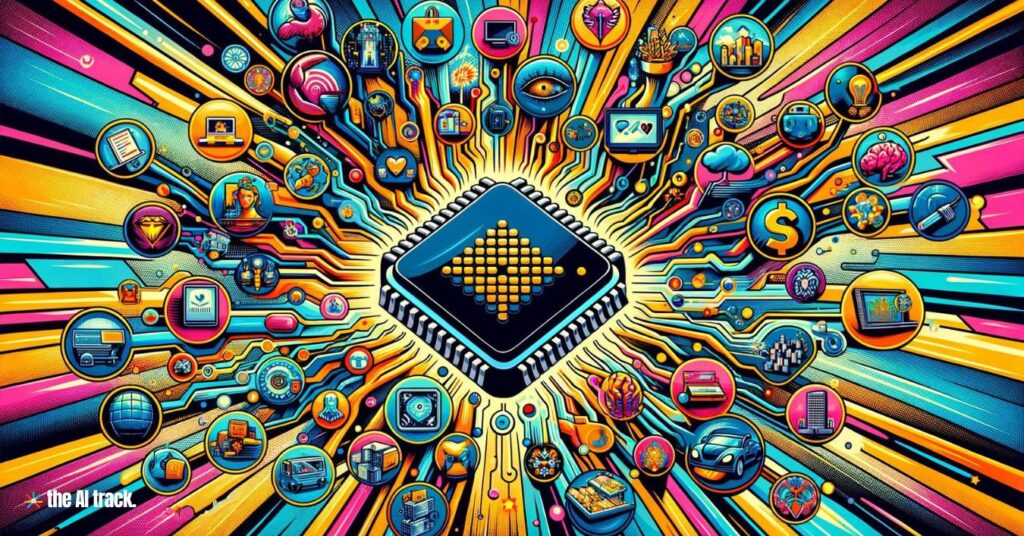 The impact of AI chips across various industries -Photo Generated by Midjourney for The AI Track