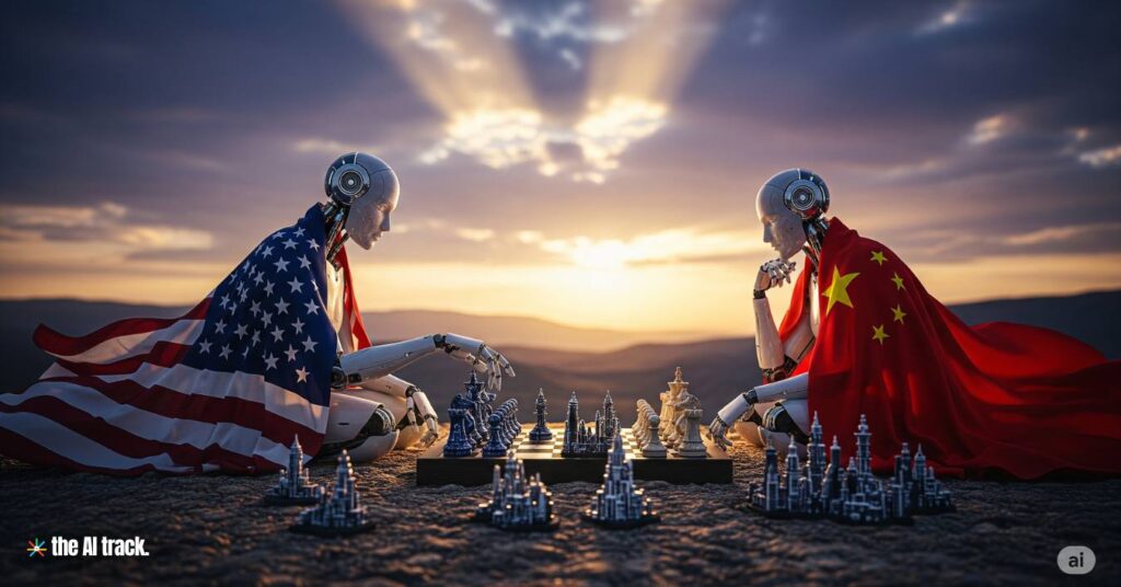 Two humanoid robots in a chess match - Credit - Gemini, The AI Track
