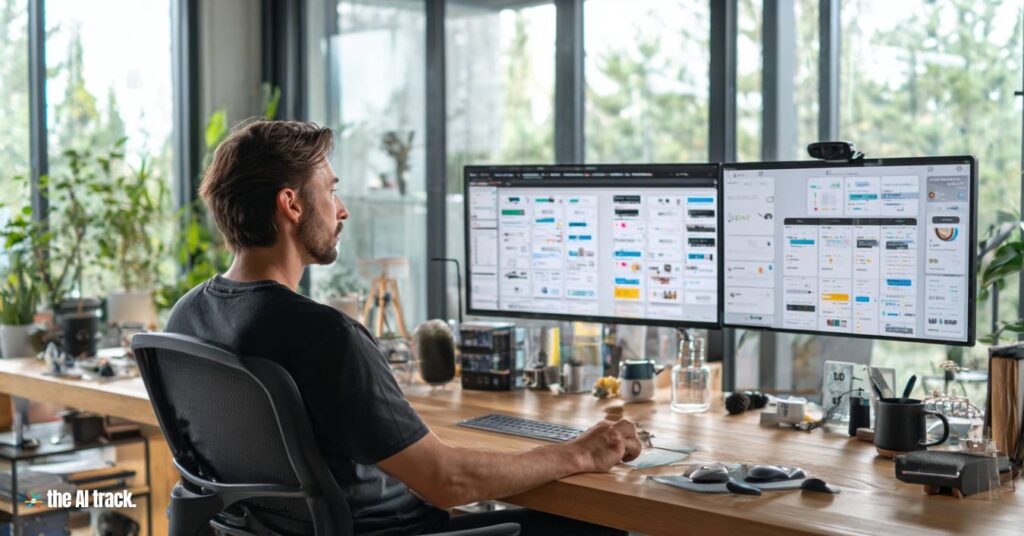 A product manager overseeing multiple AI agent workflows (Credit - Midjourney, The AI Track)