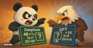 A panda and eagle racing to solve math puzzles (DeepSeek-R2 Silently Launches) Credit - ChatGPT, The AI Track