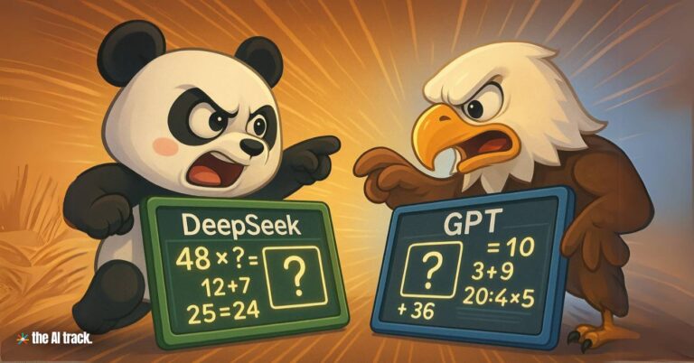 A panda and eagle racing to solve math puzzles (DeepSeek-R2 Silently Launches) Credit - ChatGPT, The AI Track