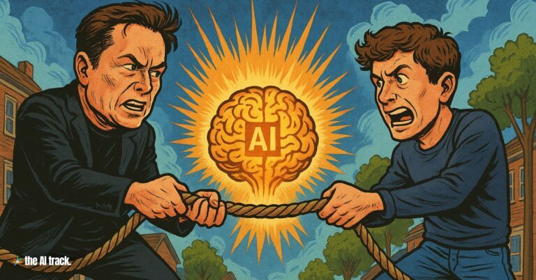 OpenAI Countersues Elon Musk - Musk and Altman in a tug-of-war - Credit - ChatGPT, The AI Track