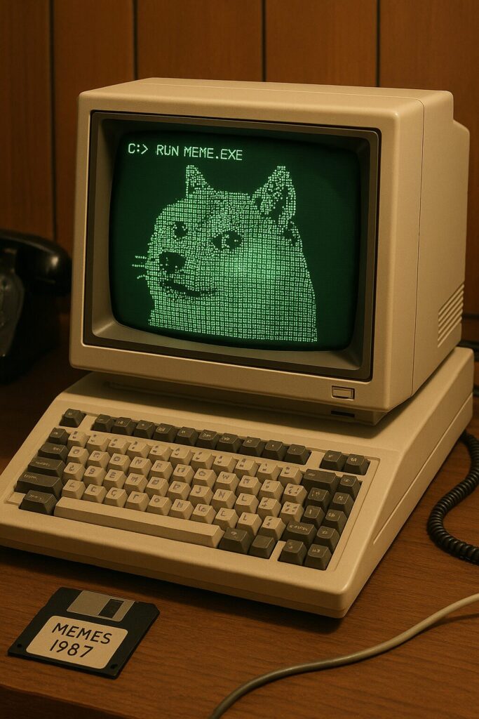 ChatGPT 4o Image Prompts - 1980s Computer ASCII Art Meme