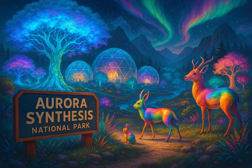 ChatGPT 4o Image Prompts -Aurora Synthesis National Park at Twilight