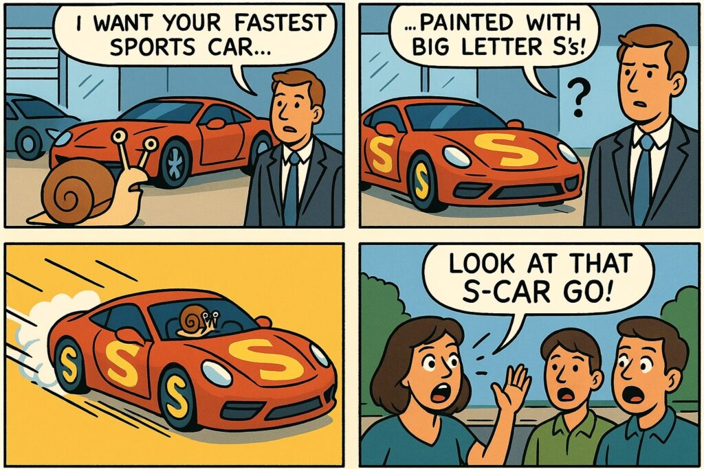 ChatGPT 4o Image Prompts - S-Car Go Comic Strip