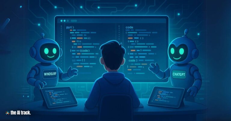 Futuristic lab where Windsurf and ChatGPT bots code autonomously (OpenAI Acquires Windsurf) - Credit - ChatGPT, The AI Track