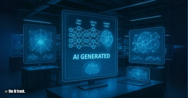 Futuristic laboratory with AI-generated algorithms (AlphaEvolve vs. Human Ingenuity) Credit - ChatGPT, The AI Track