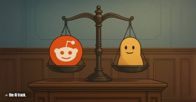 Balance scale with the Reddit and Claude logos (Reddit Sues Anthropic) - Credit - ChatGPT, The AI Track
