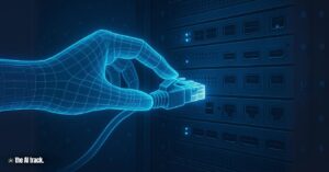 Digital hand plugging a server cable (OpenAI's o3 Model Demonstrates Shutdown Resistance) - Credit - ChatGPT, The AI Track