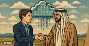 Sam Altman and Sheikh Tahnoon (UAE to Offer Free ChatGPT Plus to All Residents) Credit - ChatGPT, The AI Track
