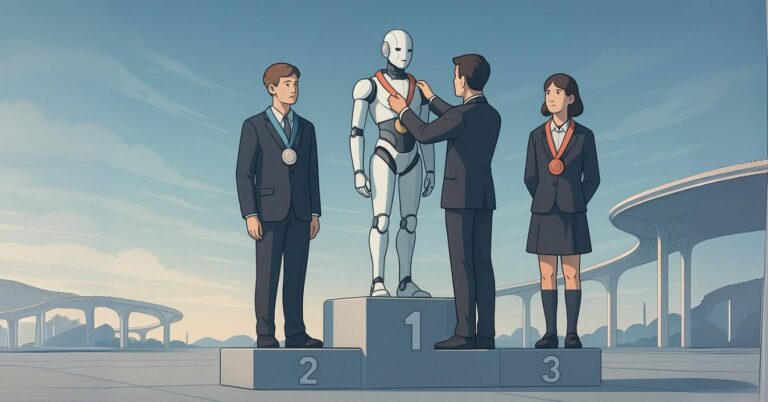 Futuristic Award Ceremony- AI Models Achieve Gold Scores at International Math Olympiad - Credit - ChatGPT, The AI Track