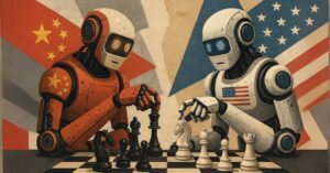 Robot Chess Match (China Proposes International AI Cooperation Organization)- Image generated by ChatGPT