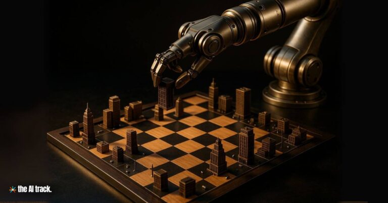 Robotic Arm Moves Miniature City (Nvidia Expands Cosmos World Models) - Image Credit - ChatGPT, The AI Track