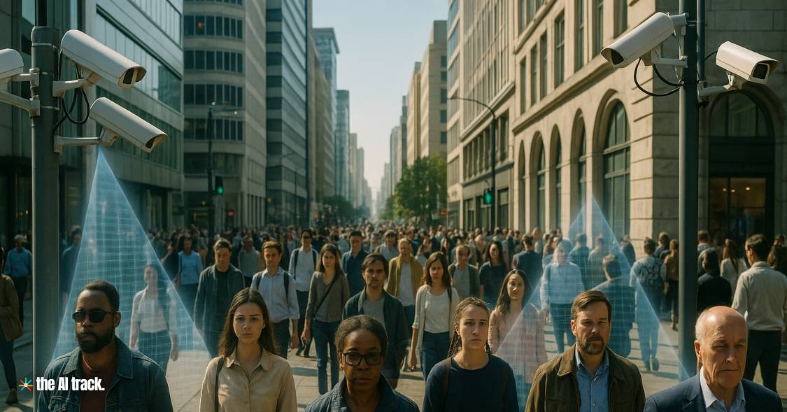 City Street Under Surveillance Beams (Under the radar Examining the evaluation of foundation models) Image Credit - ChatGPT, The AI Track