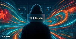 Digital data swirling toward a hacker (Anthropic Reports Cyber-Espionage by Chinese State Group) - Credit - ChatGPT, The AI Track