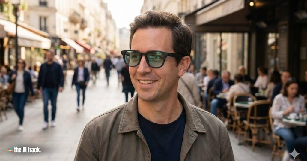 Adult wearing sleek smart glasses (Credit - Google, The AI Track)