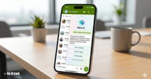 Meta AI Assistant Inside WhatsApp-Style Interface - Meta Acquires Agentic AI Startup Manus (Credit - ChatGPT, The AI Track)