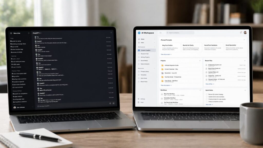 Productive workspace with AI tools