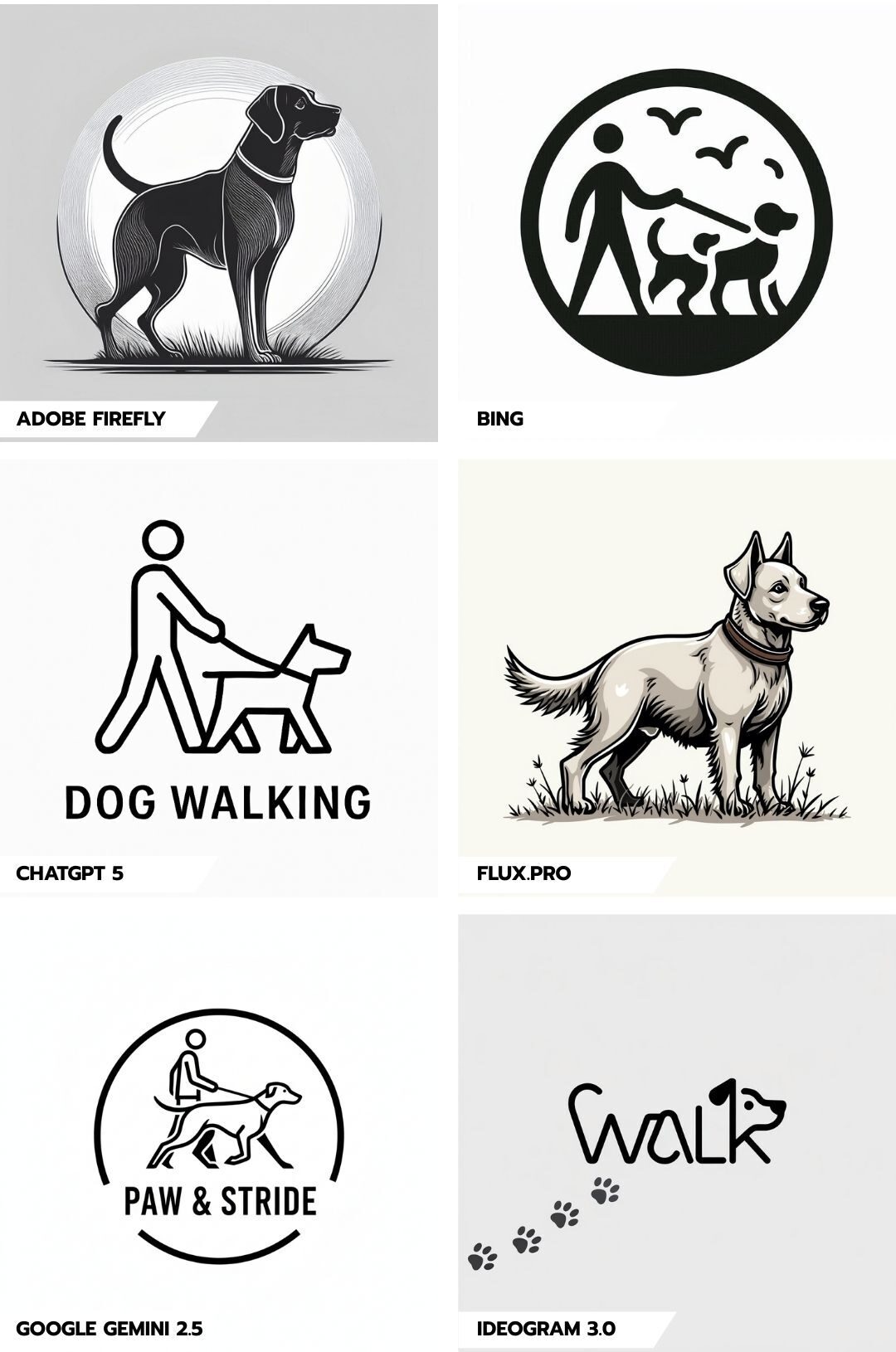 BW logo for dog walking service - Part 1