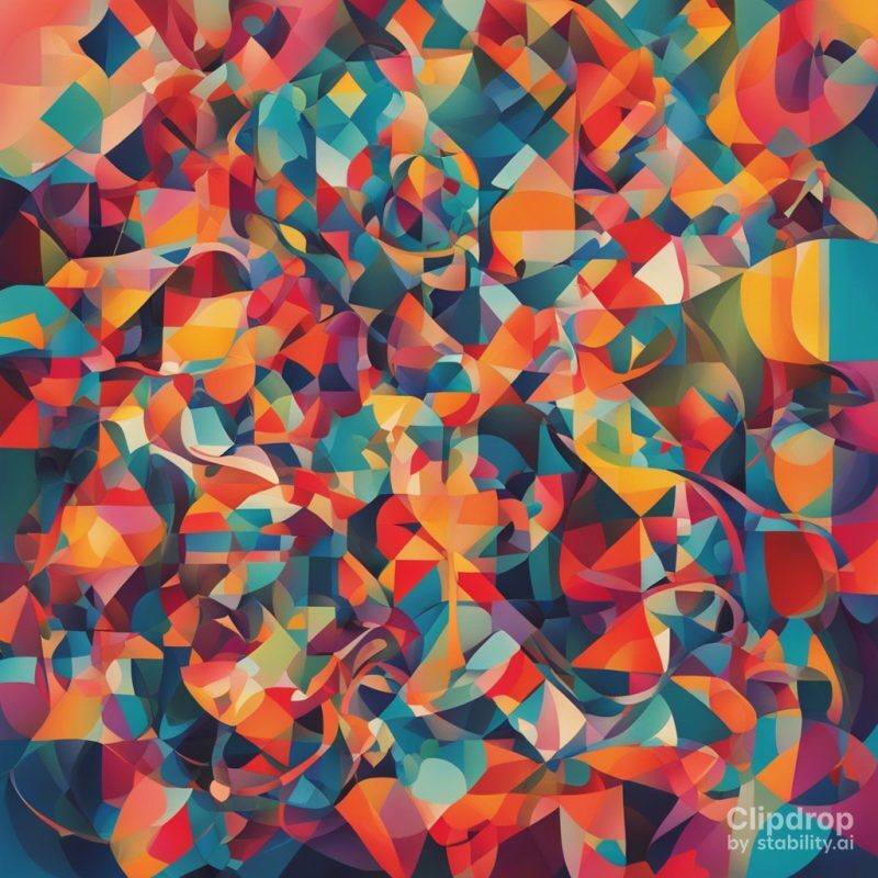 CLIPDROP - Best Image Generator Crash Test - Abstract artwork inspired by vibrant colors and geometric shapes