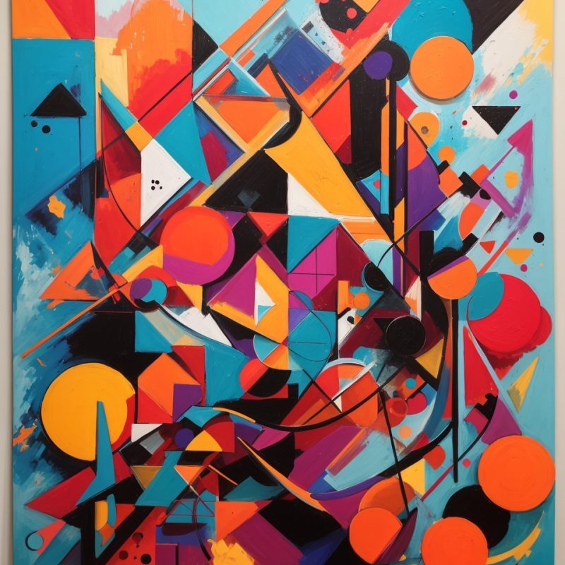 LEONARDO - Best Image Generator Crash Test - Abstract artwork inspired by vibrant colors and geometric shapes