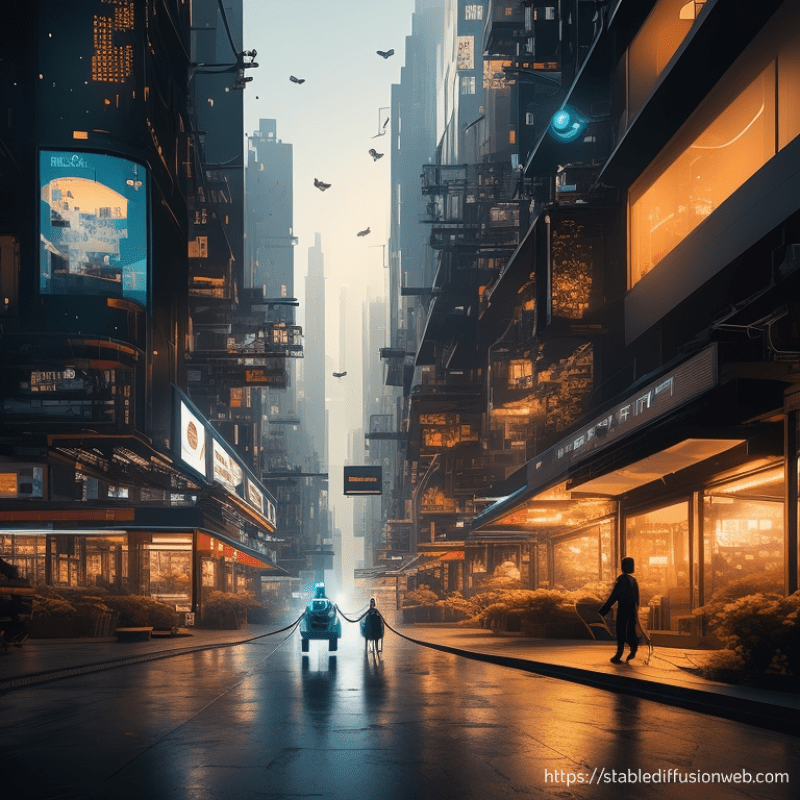 STABLE DIFFUSION - Best Image Generator Crash Test - illustration of a robot walking a dog